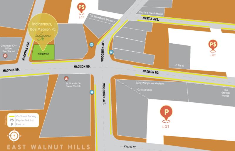 map of our new neighborhood indicating easy parling areas