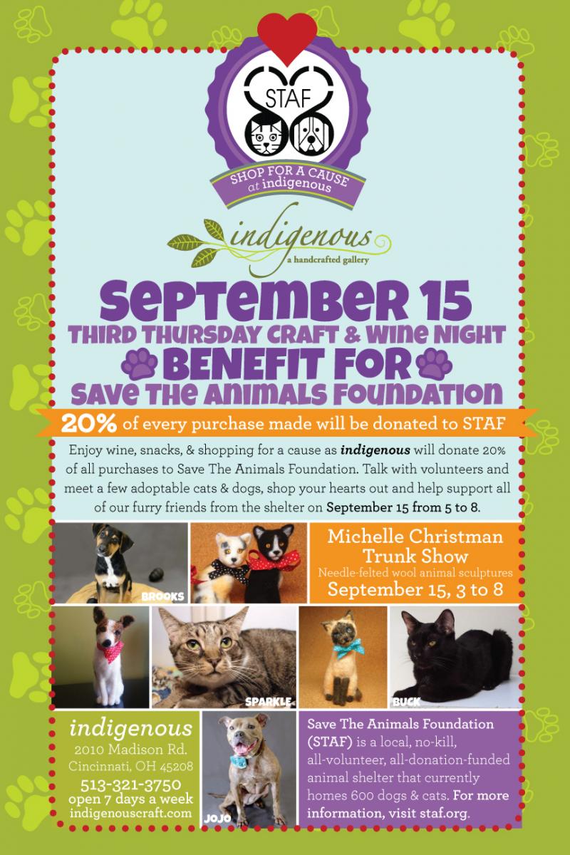 BENEFIT for Save The Animals Foundation ~ September 15